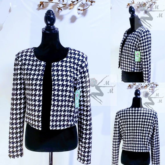 H&M Jackets & Blazers - H&M Hounds Tooth open front blazer size L🦄💋